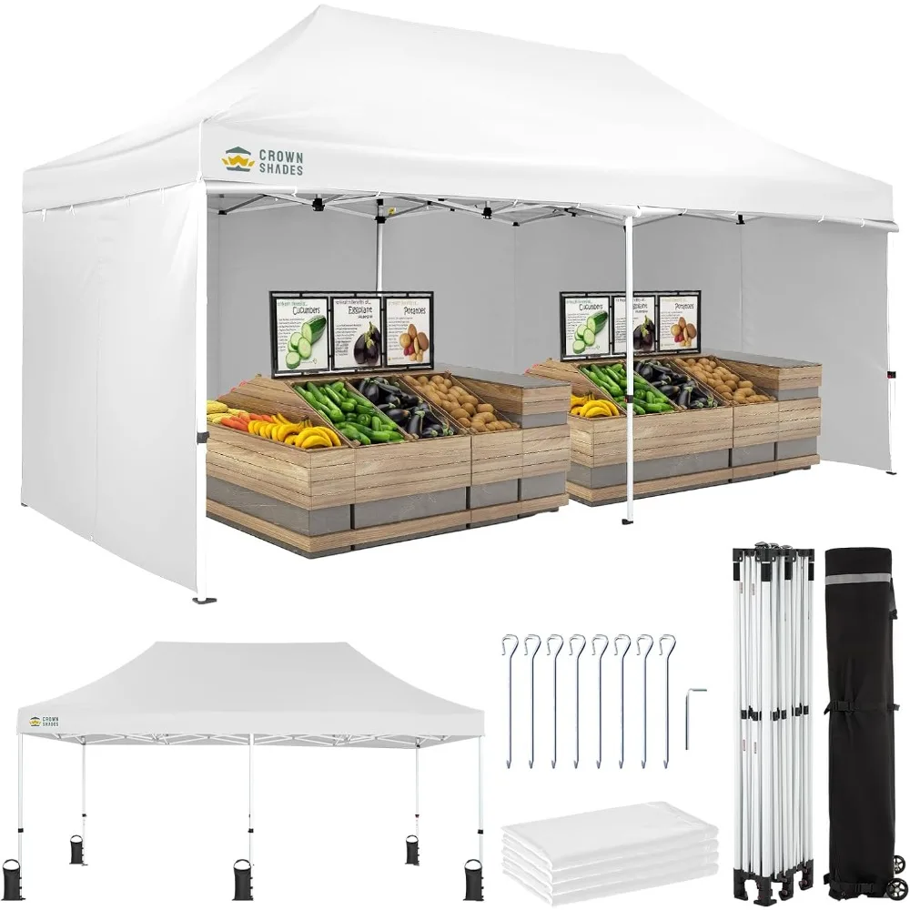 

10x20 Pop Up Canopy Tent, Thicken Frame Commercial Heavy Duty Tent, 4 Sidewalls 8 Stakes & 4 Sandbags & 4 Ropes, Outdoor Canopi