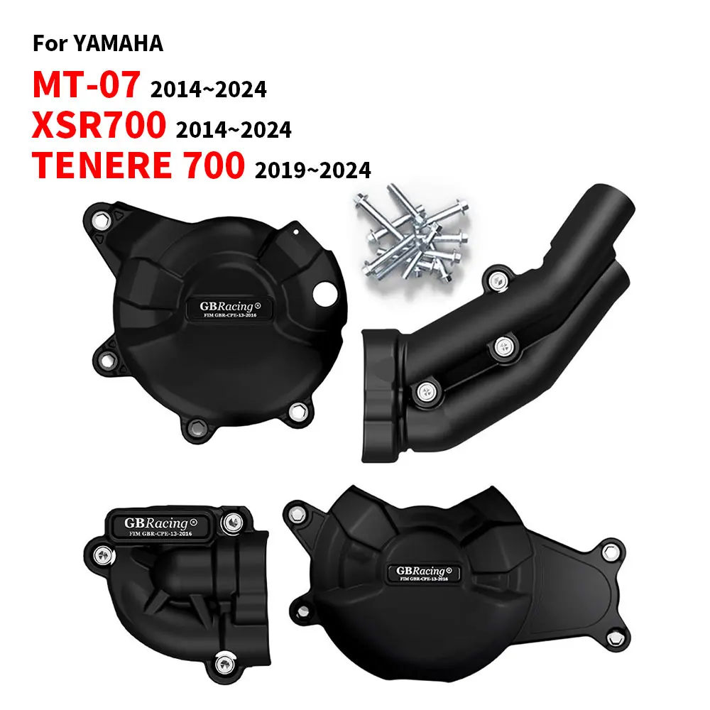 gbracing-エンジンカバー-mt07-tenere700-fz07-2014-2024-改造エンジン保護サイドカバー-クラッチモーター落下防止カバー。