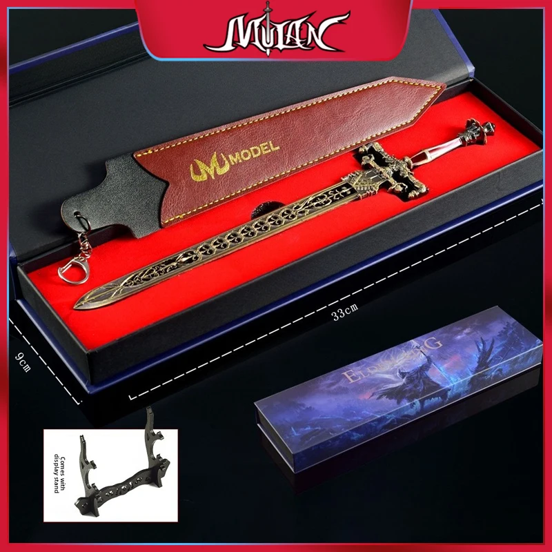 Eldenn – périphériques de jeu japonais 30 CM, épée de nuit et de flamme, modèle en métal, boîte-cadeau, ornement de bureau à collectionner, jouet cadeau créatif