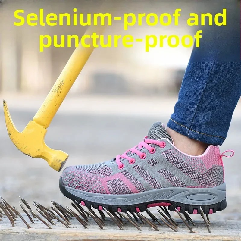 DurableSummer Labor Insurance Shoes Anti-smashing Anti-piercing Breathable Steel Baotou Women's Work Protective Shoes