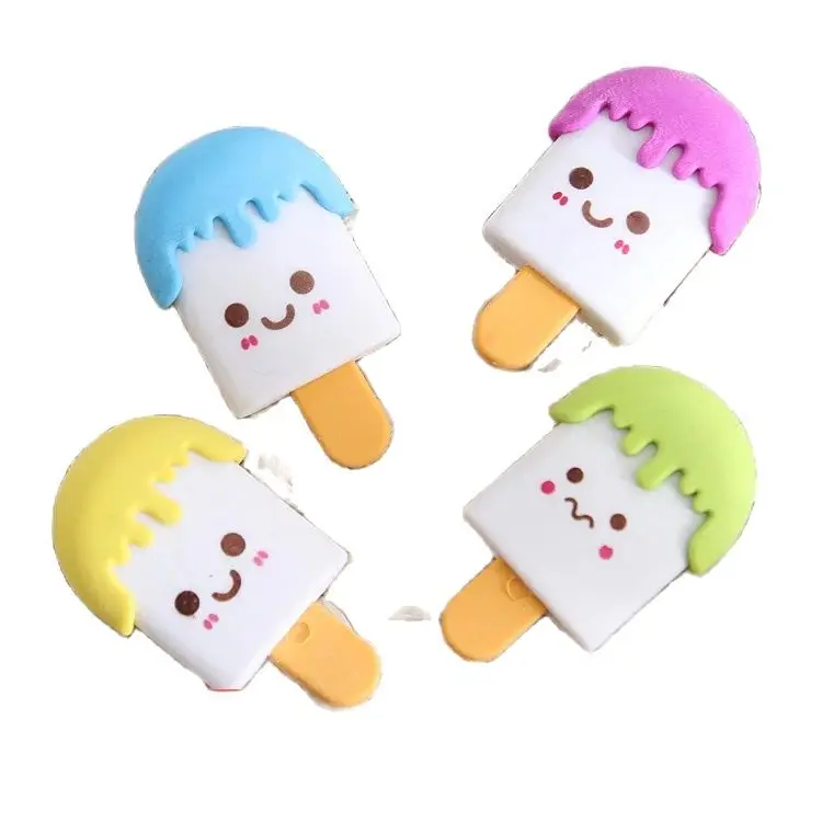 20 pcs Creative Smile Face Ice Rod Cartoon DIY Rubber Children Environmental Protection Ice Cream Rubber Customized Animal Fruit