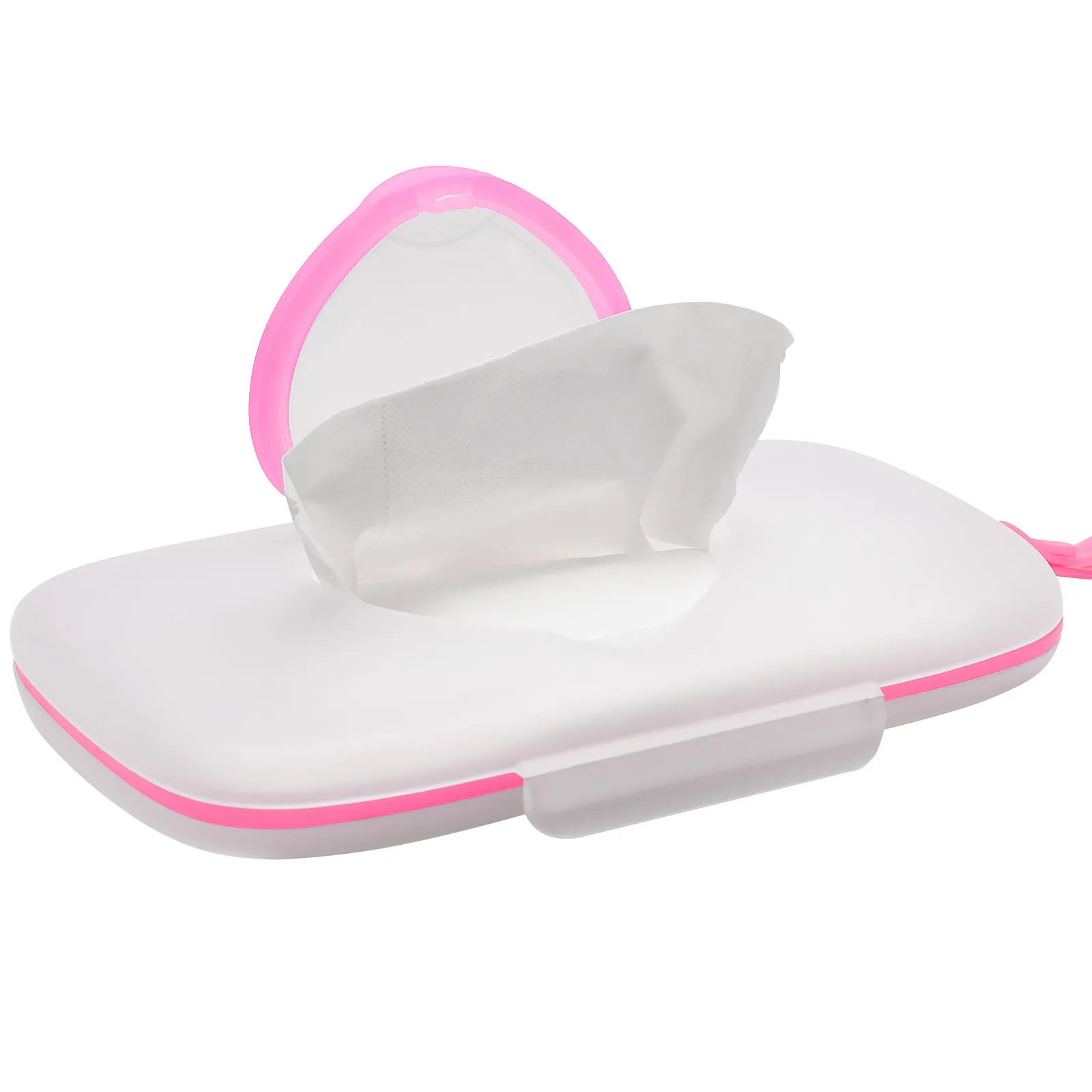 

Baby Wipes Dispenser Portable Compact Lightweight Plastic Case with Hanging Hook Refillable Top Cover Silicone Seal Moisture