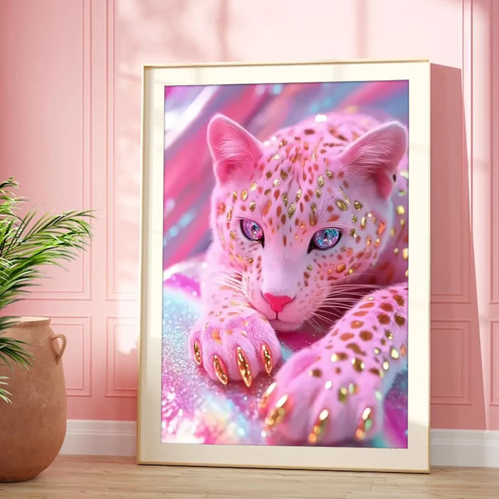Huacan Diy Diamond Painting Leopard 5d Diamond Embroidery Animal New Collection Handmade Livingroom Home Decor