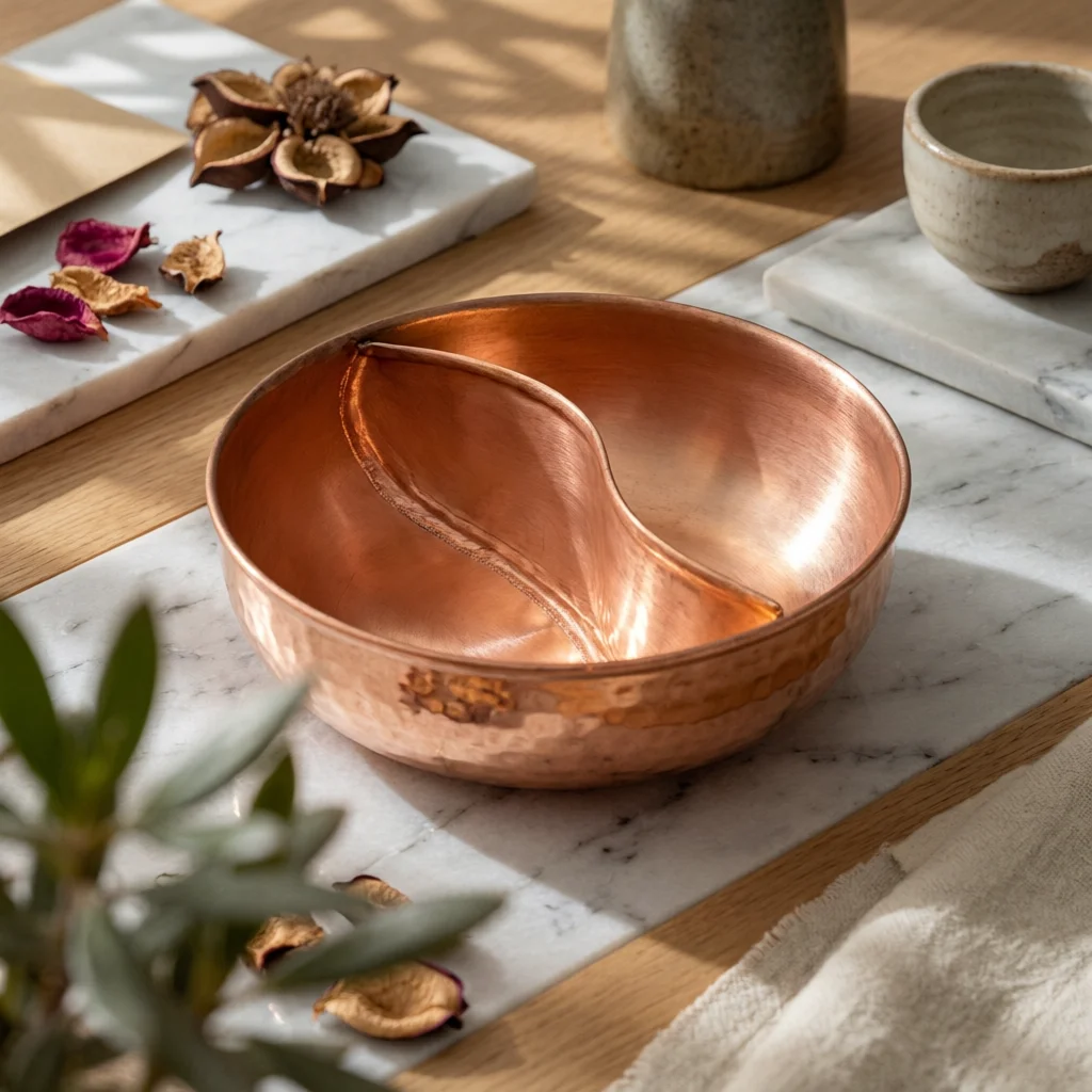 Copper Cookware Pot with Divider Dual Sided Induction Compatible Soup Hot Pot for Buffet Style Service — купить у AliExpress WW