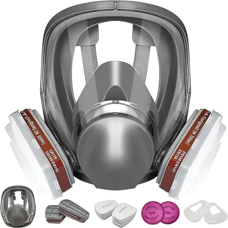 6800 Industrial Painting Spraying Respirator Gas Mask Filter Suits Safety Work Protection Dust Full Face Mask Replace for 3M