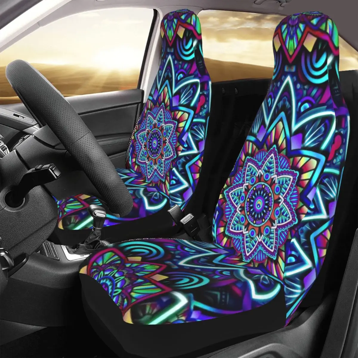 

Mandalas Car Seat Cover Custom Printing Universal Front Protector Accessories Cushion Set