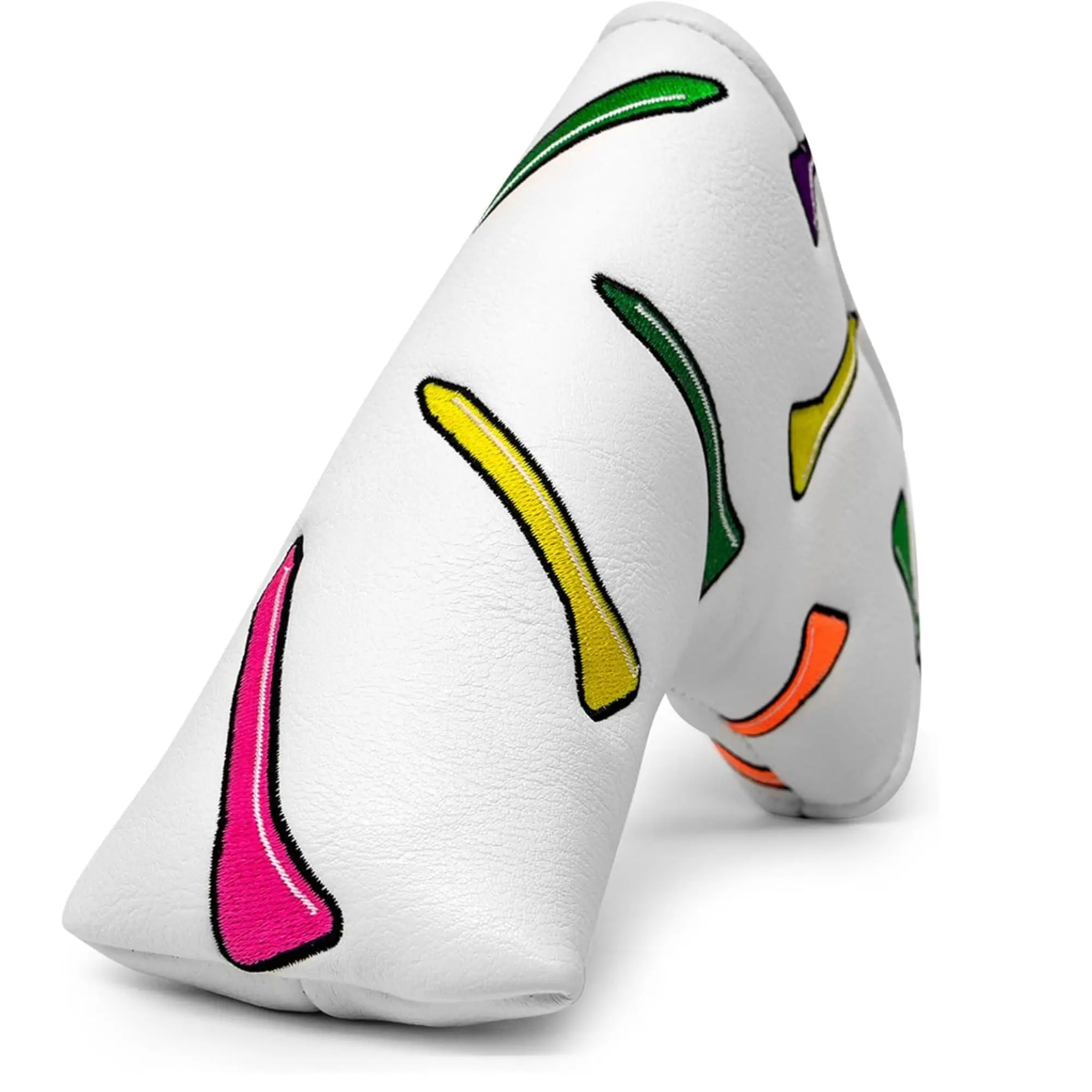 Funny Golf Putter Cover Headcover，Golf Tee Patterns Style Golf Club Head Cover, Golf Mallet and Blade Cover For Golf Lovers view 5