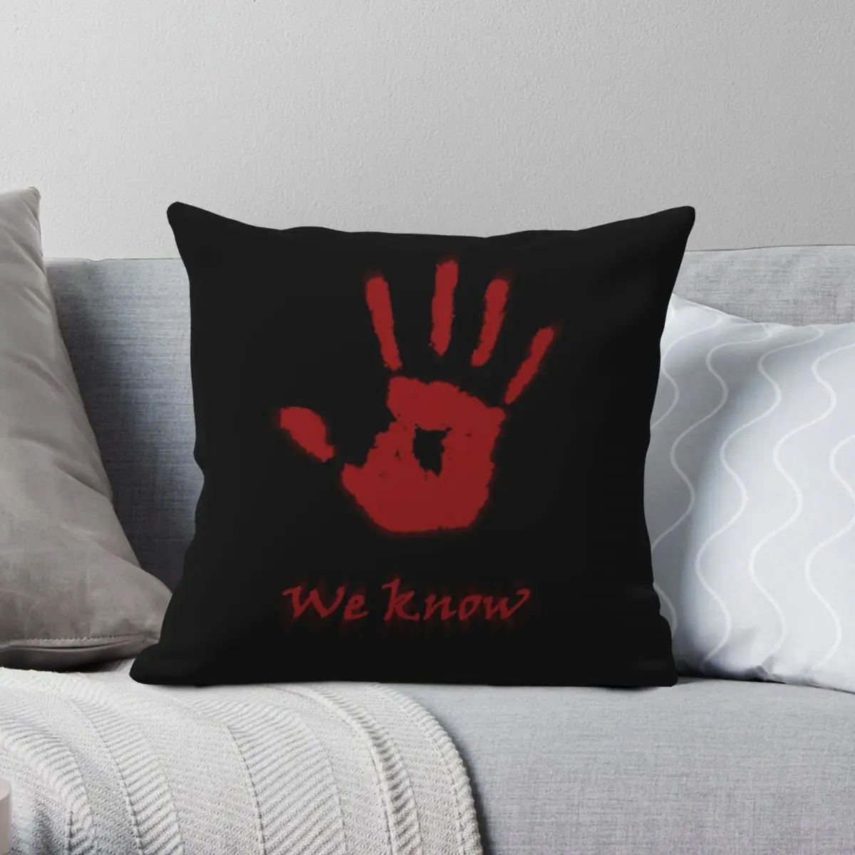 We Know Dark Brotherhood Pillowcase Polyester Linen Velvet Creative Zip Decorative Pillow Case Home Cushion Cover