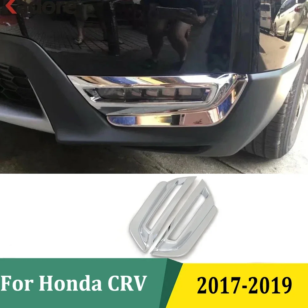 

For Honda CRV CR-V 2017 2018 2019 Chrome Front Foglight Cover Fog Lights Lamp Trim Car Protective Exterior Accessories