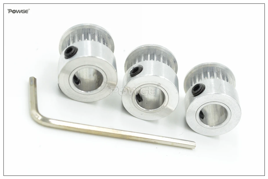 POWGE 8pcs 20 Teeth GT2 Timing Pulley Bore 5/6/6.35/8mm + 5M GT2 Timing Belt Width 6mm 20Teeth 20T 2GT Pulley 3D Printer Parts