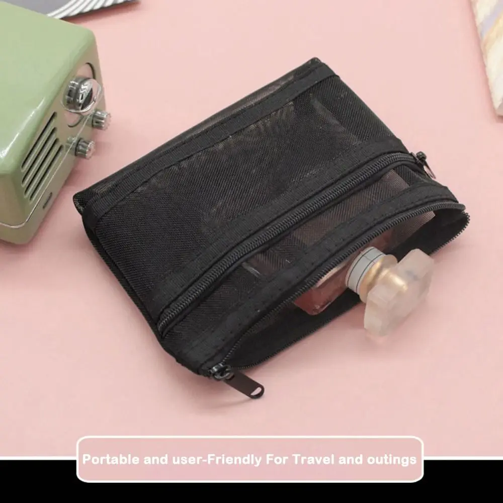 

Прозрачная сетчатая косметичка с двойным слоем, размеры S/M/L, органайзер для макияжа, сумка для хранения косметики, дорожная сумка для организации вещей