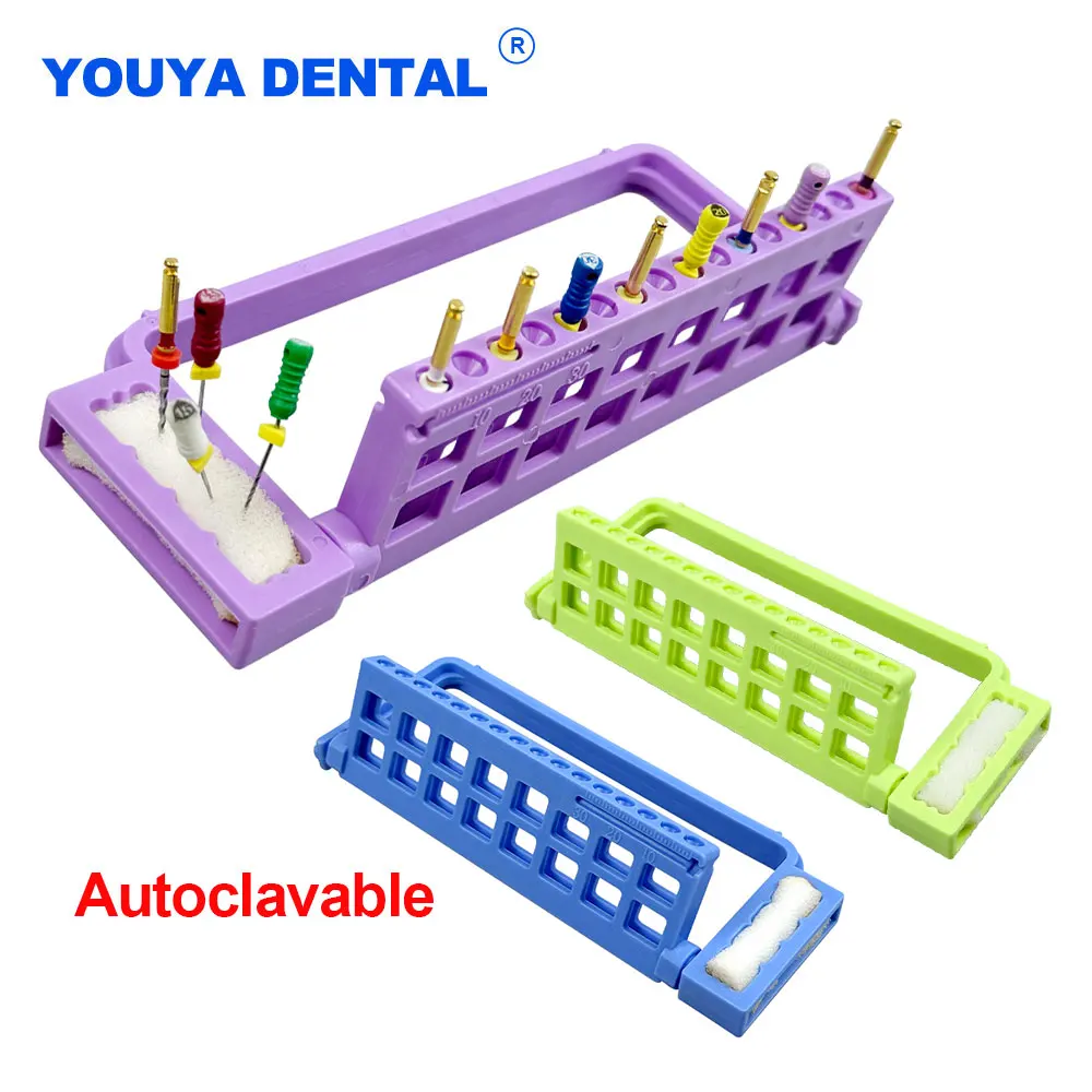 16 Holes Autoclave Dental Endo Box Root Canal File Holder Endodontic Drill Stand Endo Tray Endo Files Dentistry Dispenser