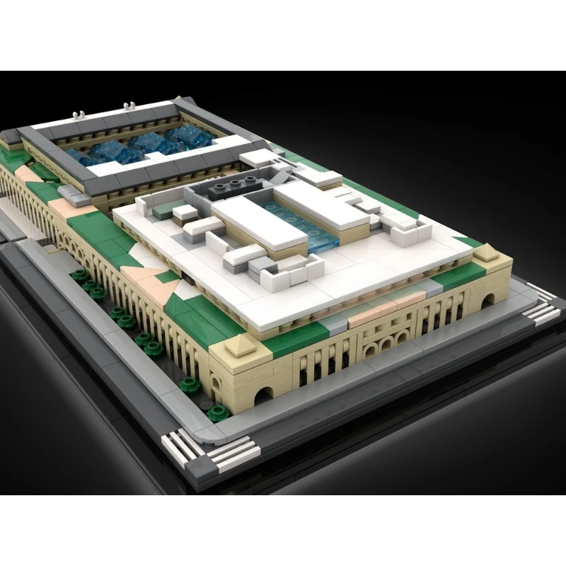 Architektur Modell Maßstab 1:800 Moderne Stadt Bahnhof Bausteine DIY Montage Bricks Set Pädagogisches Spielzeug Gif