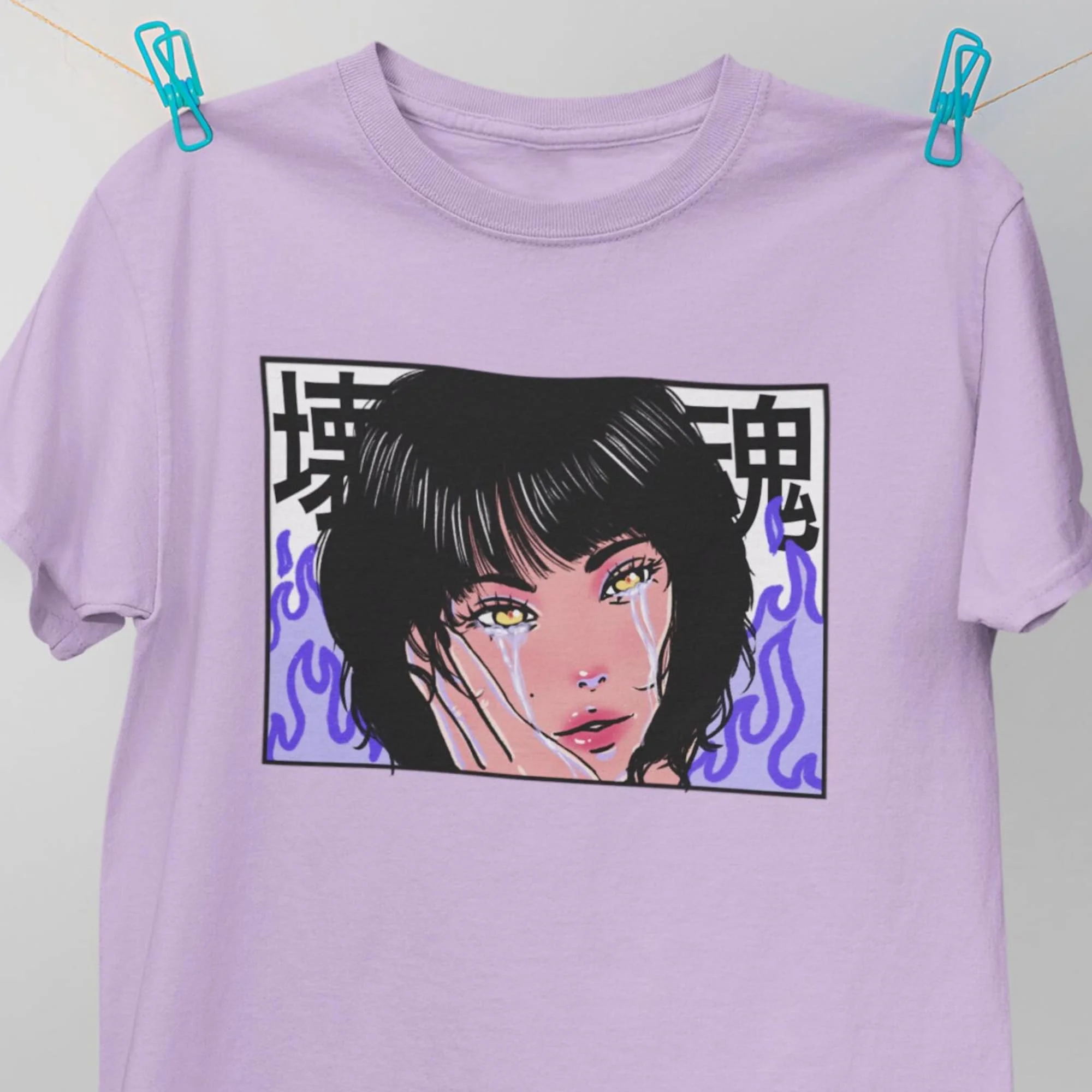 Unisex Anime Girl T Shirt Pastel Goth Japanese Horror Alt Kawaii Trendy