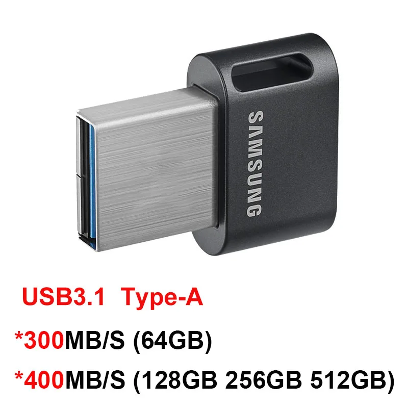 SAMSUNG USB 3.1 Flash sürücü 128GB 64GB 512GB 256GB FIT artı Mini Pendrive USB3.1 sopa U Disk bellek okuma hızı kadar 400 MB/s