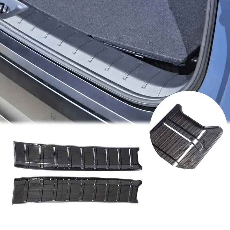 

For Toyota Grand Highlander 2024+ Stainless Steel Black Car Built-in Rear Guard Decorative Sticker car protection accessories