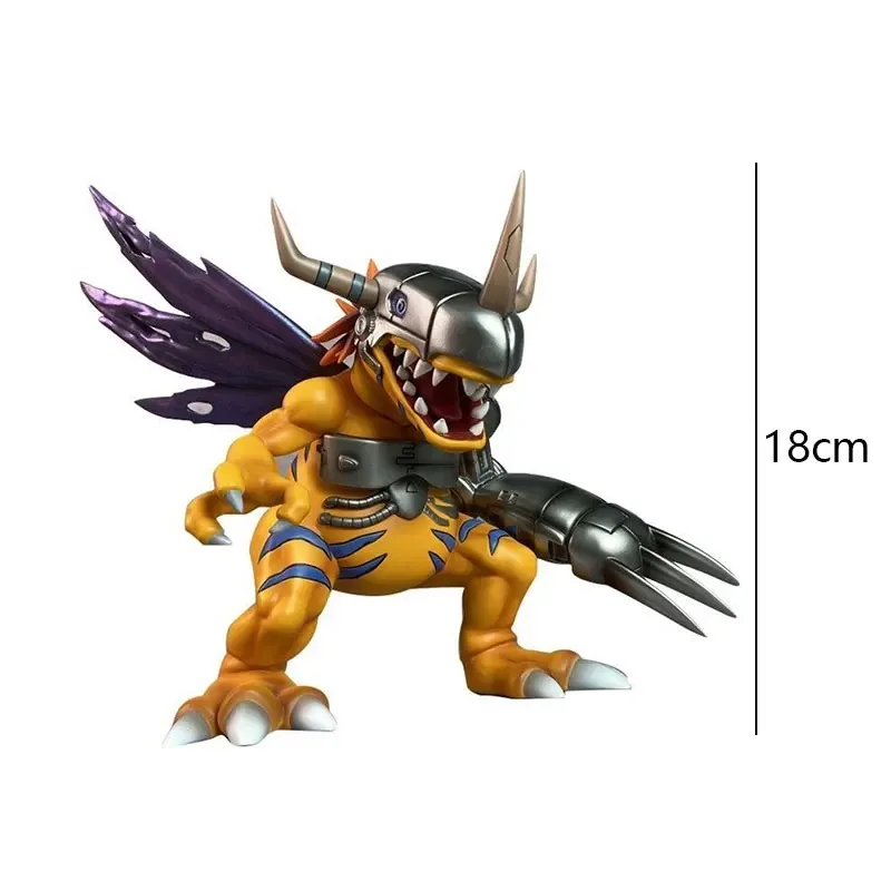 Anime digimon aventura figura guerra metal greymon figura de ação pvc estátua desktop exibição decorativa coleção modelo brinquedos presentes