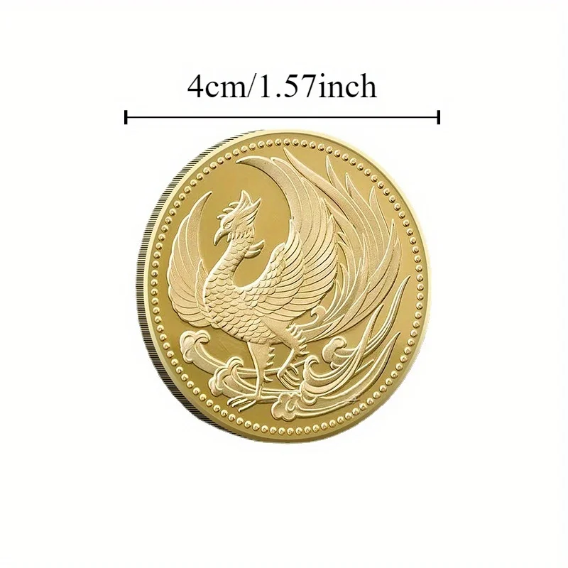 1PC 40mm Traditional Culture Phoenix Nirvana Commemorative Coin, Gold Silver Commemorative Coin Collection Gift