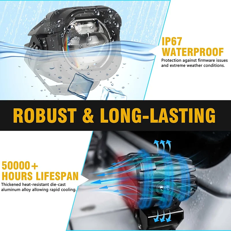 الطرق الوعرة 4x4 الملحقات الخارجية الألومنيوم OMU سلسلة عالية منخفضة شعاع للتحويل A-عمود الأضواء لشاحنات دراجة نارية جيب ATV #6