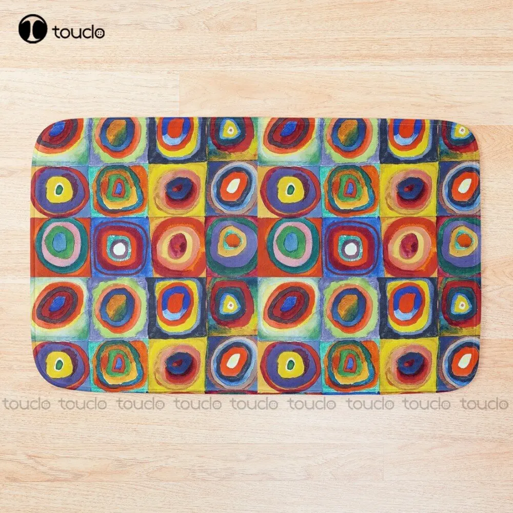 Wassily Kandinsky - Color Study, Squares With Concentric Circles Art Bath Mat Hotel Bathrugs