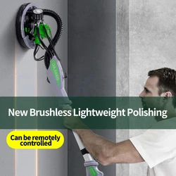 Putty Brushless Wall Polishing Machine Industrial Grade Handheld Sanding Machine For Long Rod Sandpaper Dust Electric Sandpaper