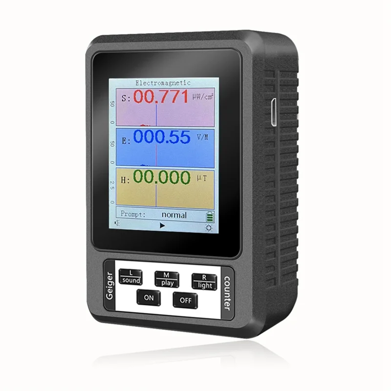 XR2 BR-9A Handheld Electromagnetic Radiation Detector High Precision Electromagnetic Radiation EMF Meter Tester Black