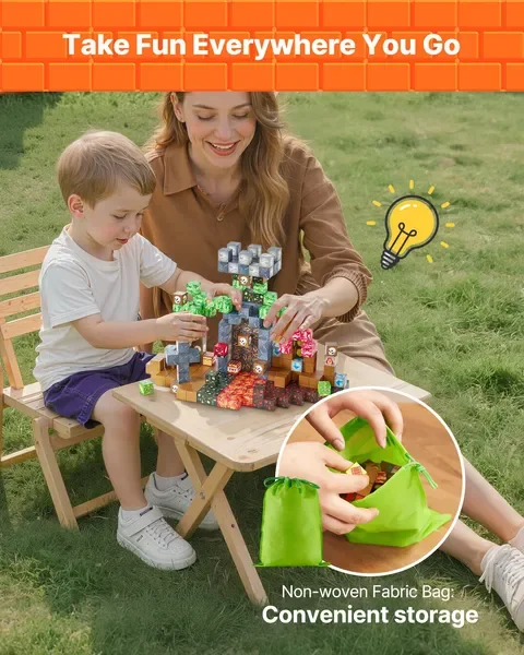 บล็อกแม่เหล็ก 150 ชิ้น ชุดปราสาทดำ ของเล่นเสริมพัฒนาการแบบ STEM Montessori