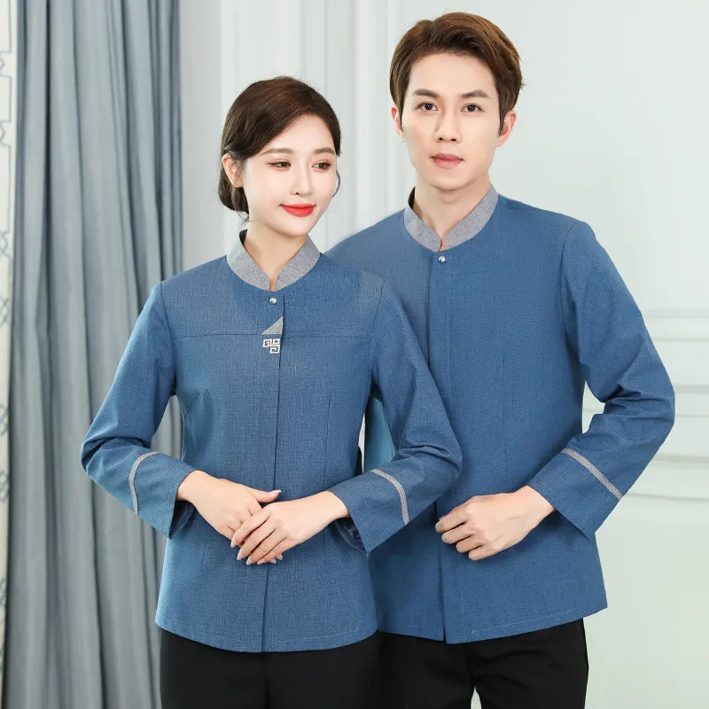 

Cleaning Work Clothes Long Sleeve Spring, Autumn and Winter Clothing Male and Female Room Attendant Cleaner Aunt Property Cleani