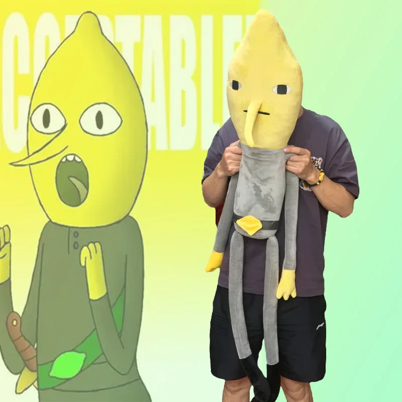 

120cm Regular Sized Lemongrab Plush Toys Finn Jake Soft Stuffed Animal Plushes for Kids Birthday Gifts Party Decoration