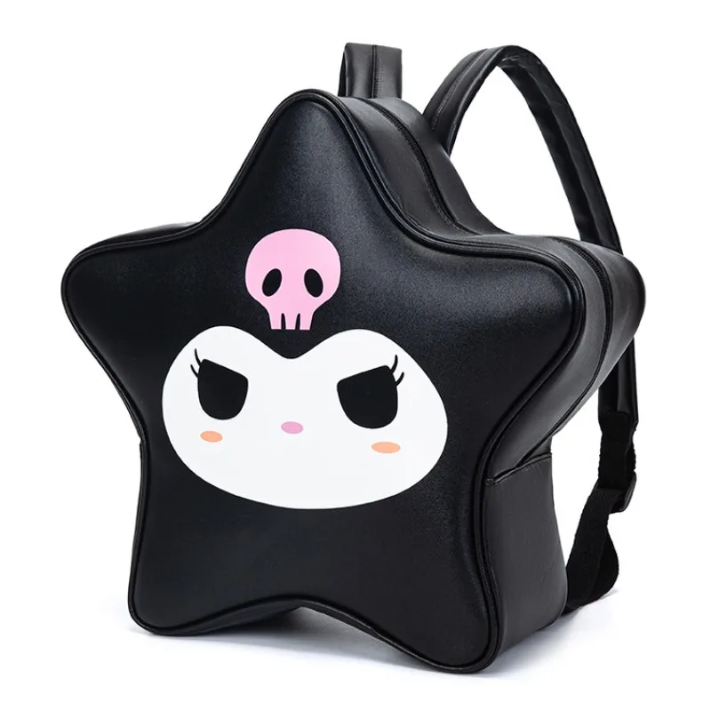 

Sanrios Kuromi Cartoon PU Five-pointed Star Shape Backpack Anime Handbag Travel Bag Y2k Sweet Hot Girl Style Backpack