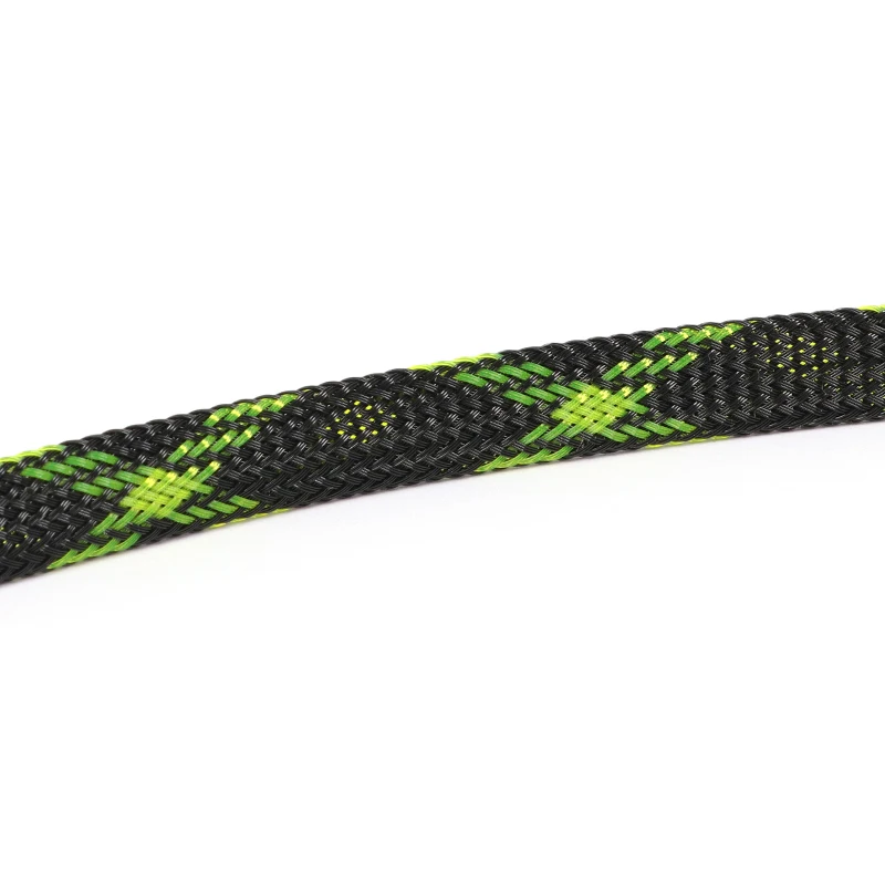 5 m mehrfarbiger PET-isolierter Geflechtschlauch, 2 mm – 40 mm, erweiterbare Drahtkabelhülle, flammhemmendes, geflochtenes Nylon-Netzrohr zum Selbermachen
