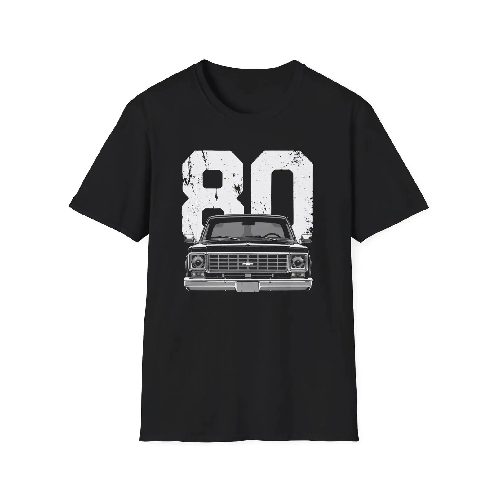 80 C10 Classic Pickup Truck Distressed Vintage T Shirt vintage Washed Stretched graphic Top For Everyday Wear fashion Versatile