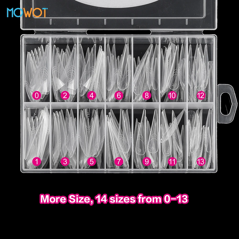 MOWOT جديد 140 قطعة قالب أظافر مزدوج الشكل لجل أظافر بولي واضح غطاء كامل بناء سريع قالب جل أكريليك تمديد علوي أشكال أظافر