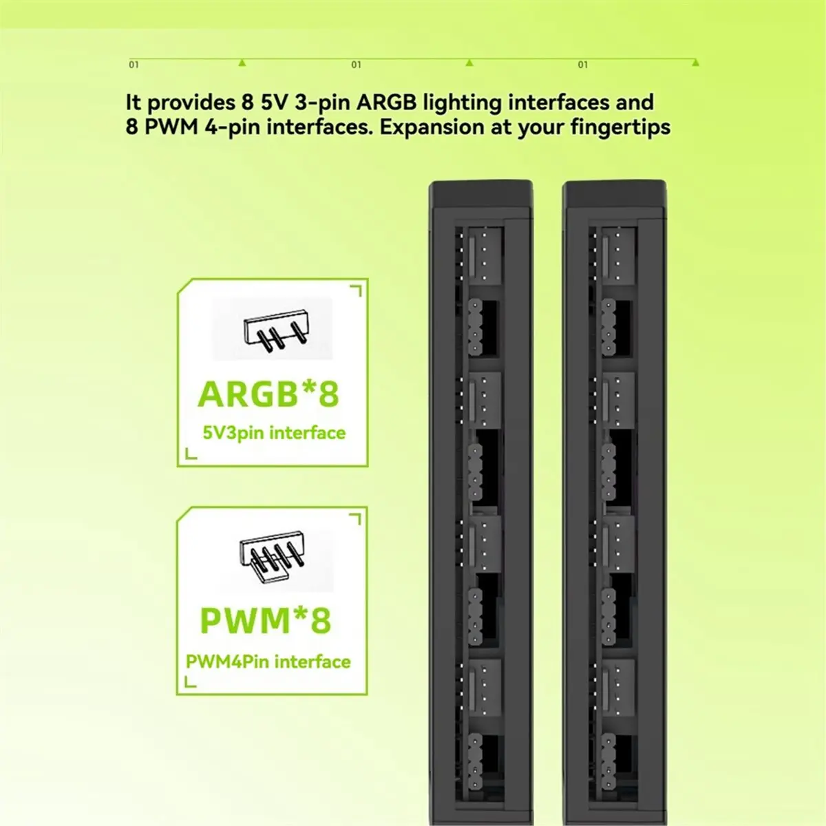 [VALUE PACK]5V 3PIN ARGB PWM Hub ARGB Fan Controller ARGB/PWM Hub Controller PWM Fan/ARGB Lighting Hub for PC Case Fan White