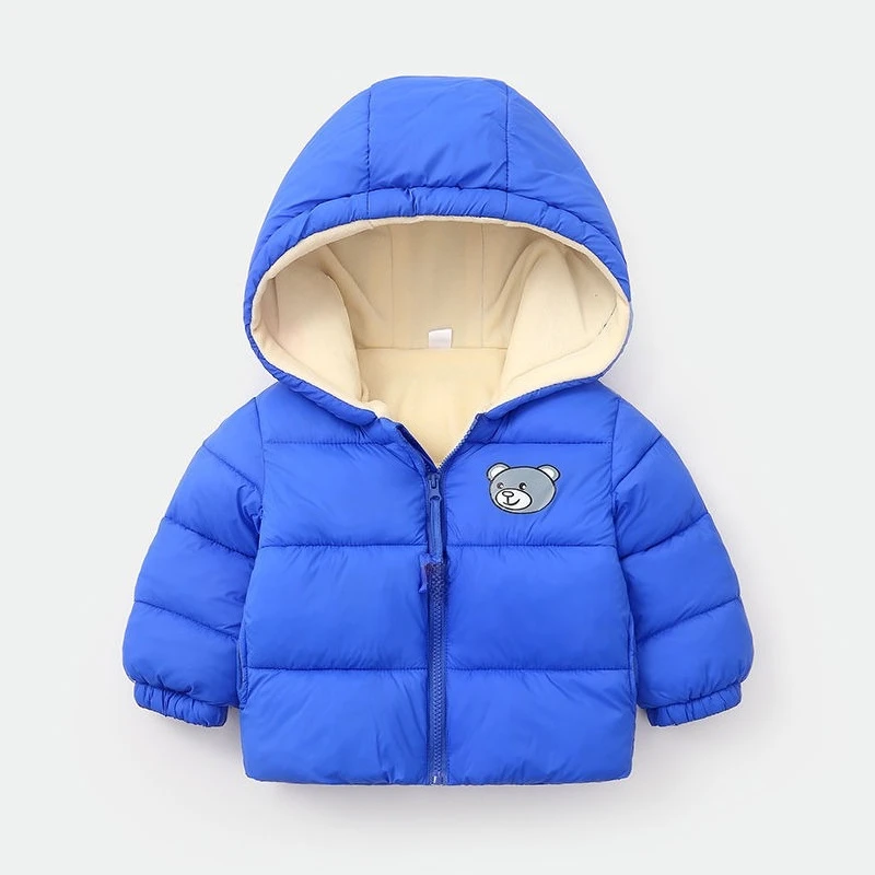 Kinder Winter Fleece-Gefütterte Warme Baumwolljacke Weiche Lässige Schule Baby Jungen Mädchen Winddichte Kapuzenjacke Kinder Sport Warme Oberbekleidung – Detail 6