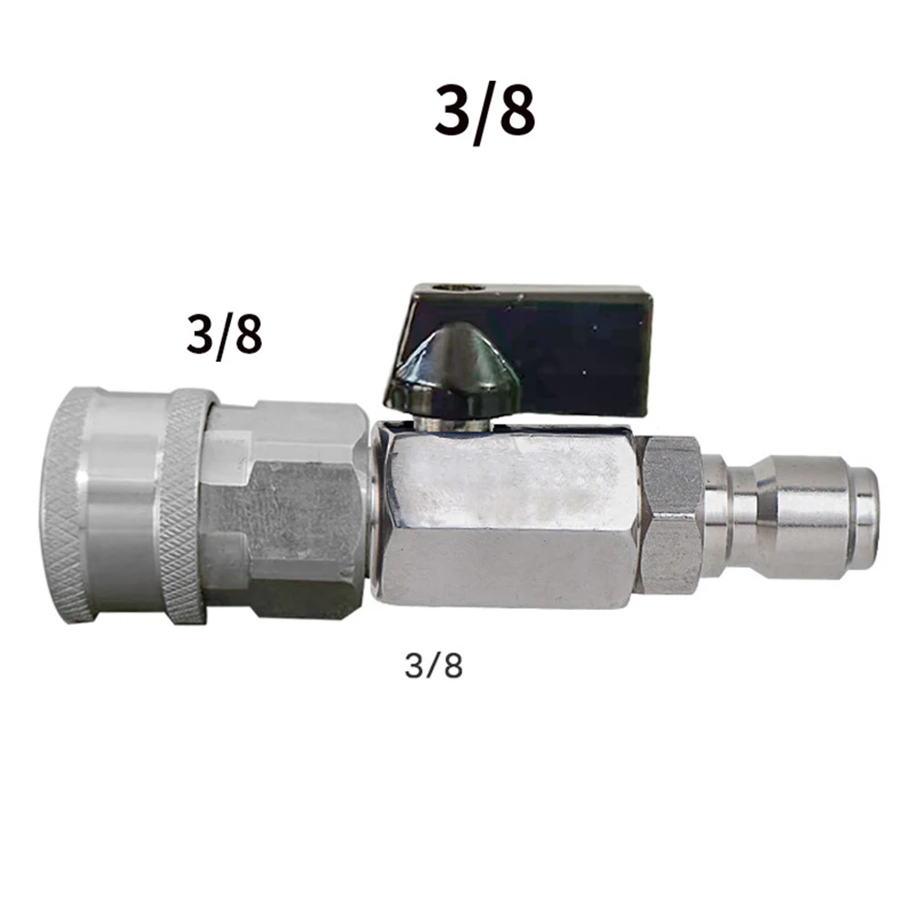 1pc 3/8in O 1/4in Kit valvola a sfera per idropulitrice ad alta pressione Macchina per la pulizia ad alta pressione Interruttore valvola femmina Parte idropulitrice