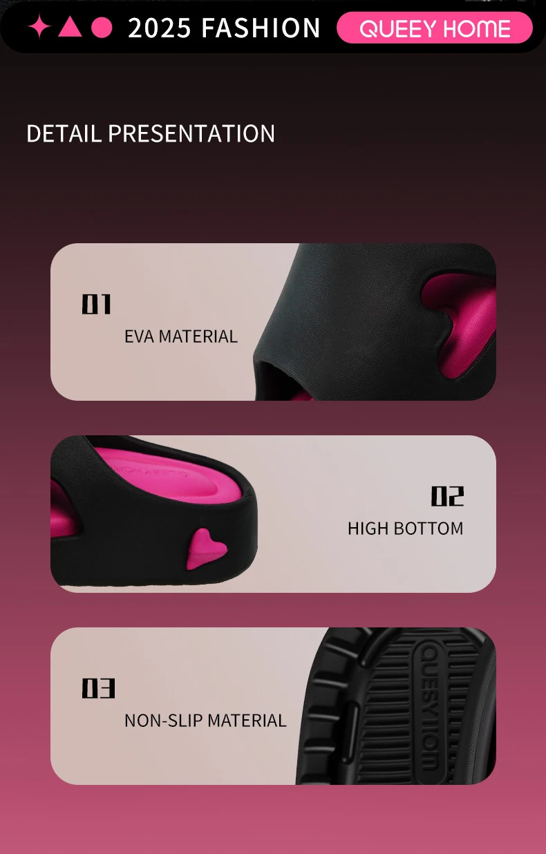 Damen-Sommerhausschuhe mit Wolkenkissen – ultraweiche EVA-Slipper mit dicker Sohle, rutschfeste Bade-/Heimsandalen für drinnen und draußen – Detail 9