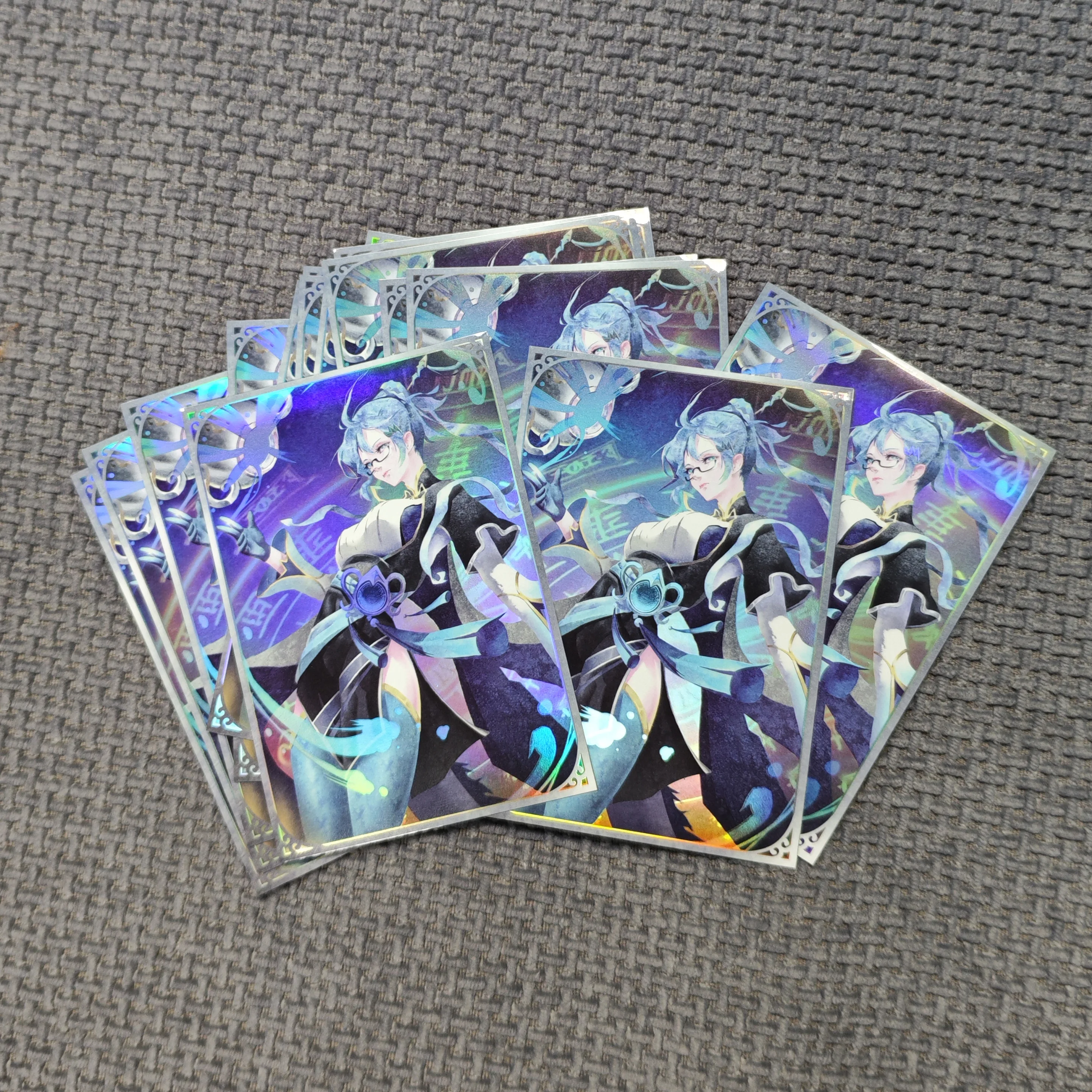 50PCS Original DIY Yugioh Dragon Tale Fymena Card Sleeves Yu-Gi-Oh! OCG Trading Card Shine Protective Case Cover
