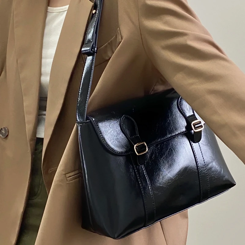 

Vintage Women's Shoulder Bag Large Capacity Ladies Tote Purse Handbags Pu Leather Female Messenger Bags College Girls Book Bag