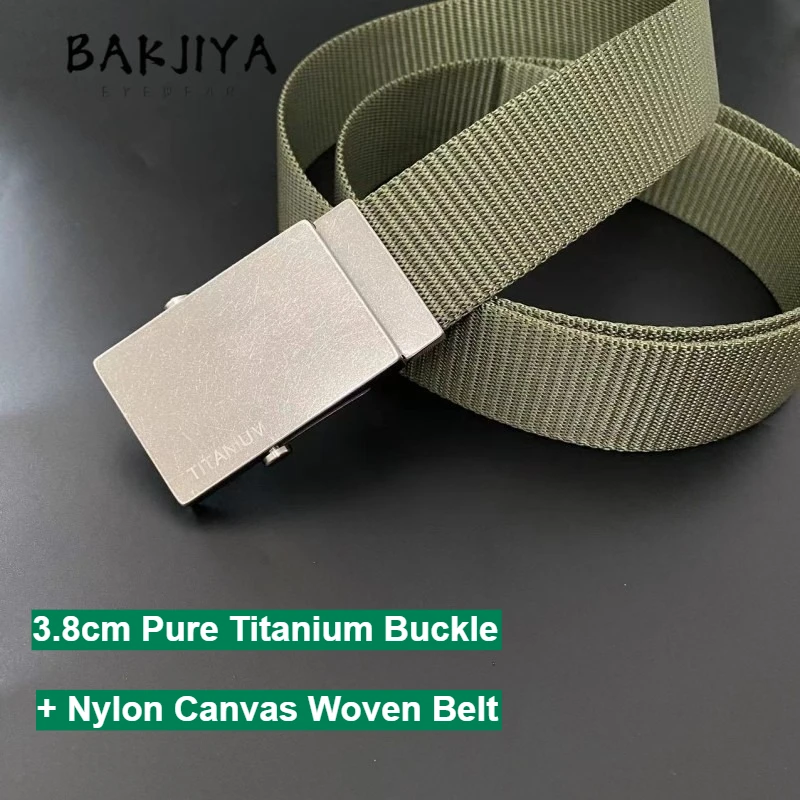 

Ремень тактический из ткани с автоматической пряжкой из чистого титана, 35/38 мм, для активного отдыха, удобный, для джинсов, армейский зеленый, мужской