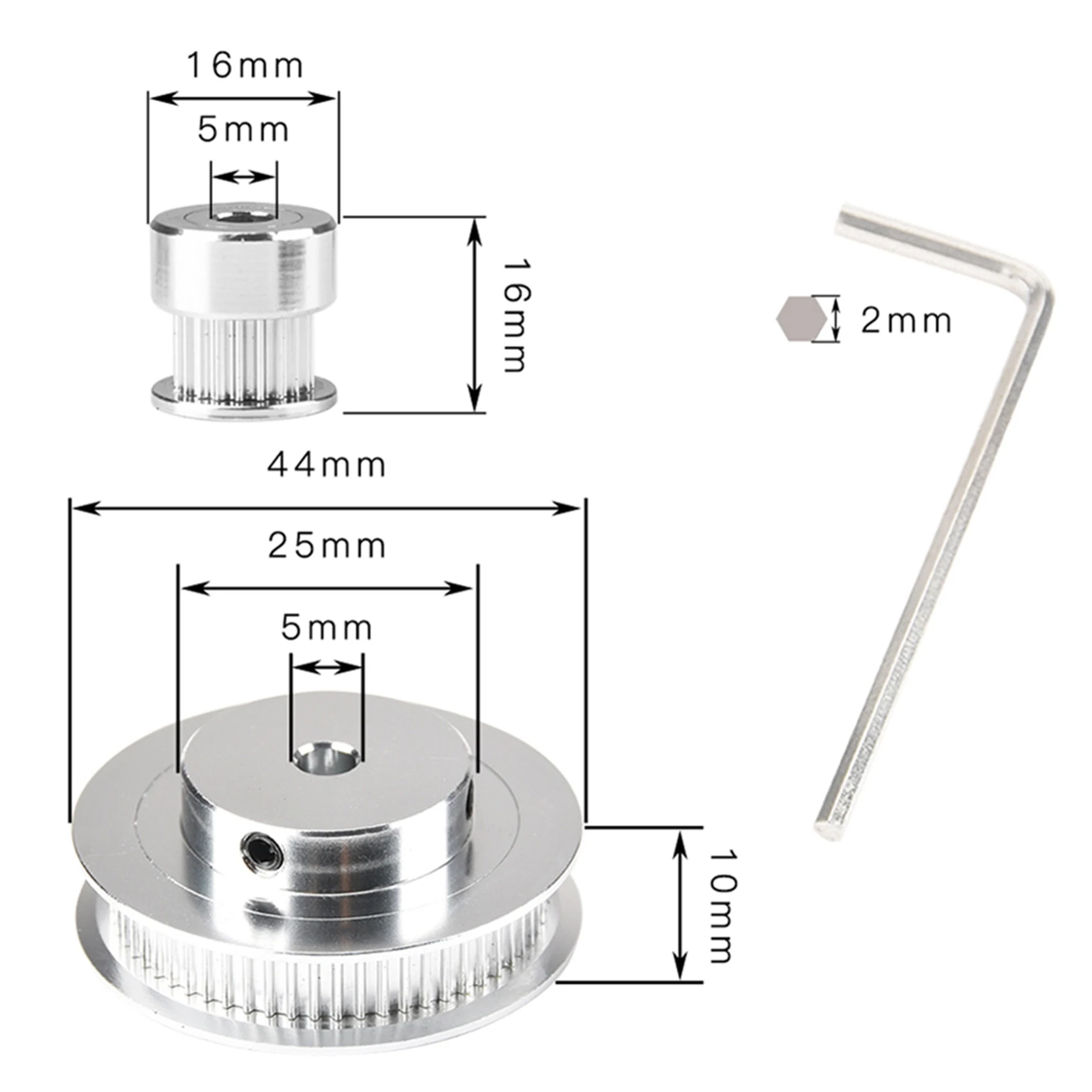 3D Printer GT2 60 Teeth 20 Teeth Inner Hole 5mm Bandwidth 6mm Pulley and Bandwidth 6mm Timing Belt Kit for Voron 2.4