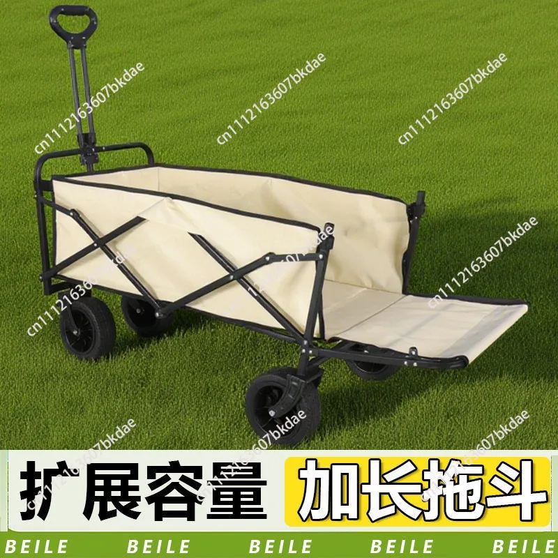 Folding Electric Truck Multifunctional Vehicle Camping Trolley Cart Pure Electric Drive Collapsible Wagon For Camping Garden Ca