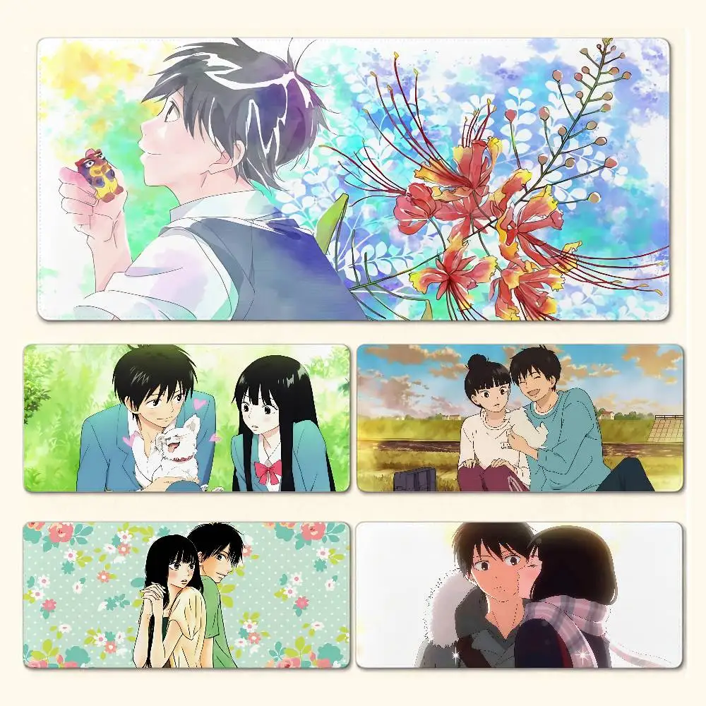 Anime K-kimi Ni Todoke Gaming-Mauspad, rutschfest, mit genähtem Rand, große Schreibtischunterlage für Computer und Tastatur
