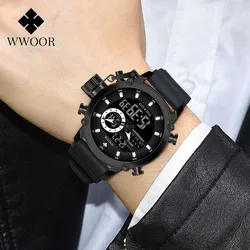 WWOOR New Luxury Men's Watches Luminous Sport Male Waterproof Military Quartz Wristwatch Fashion Casual Watch For Men Date Clock