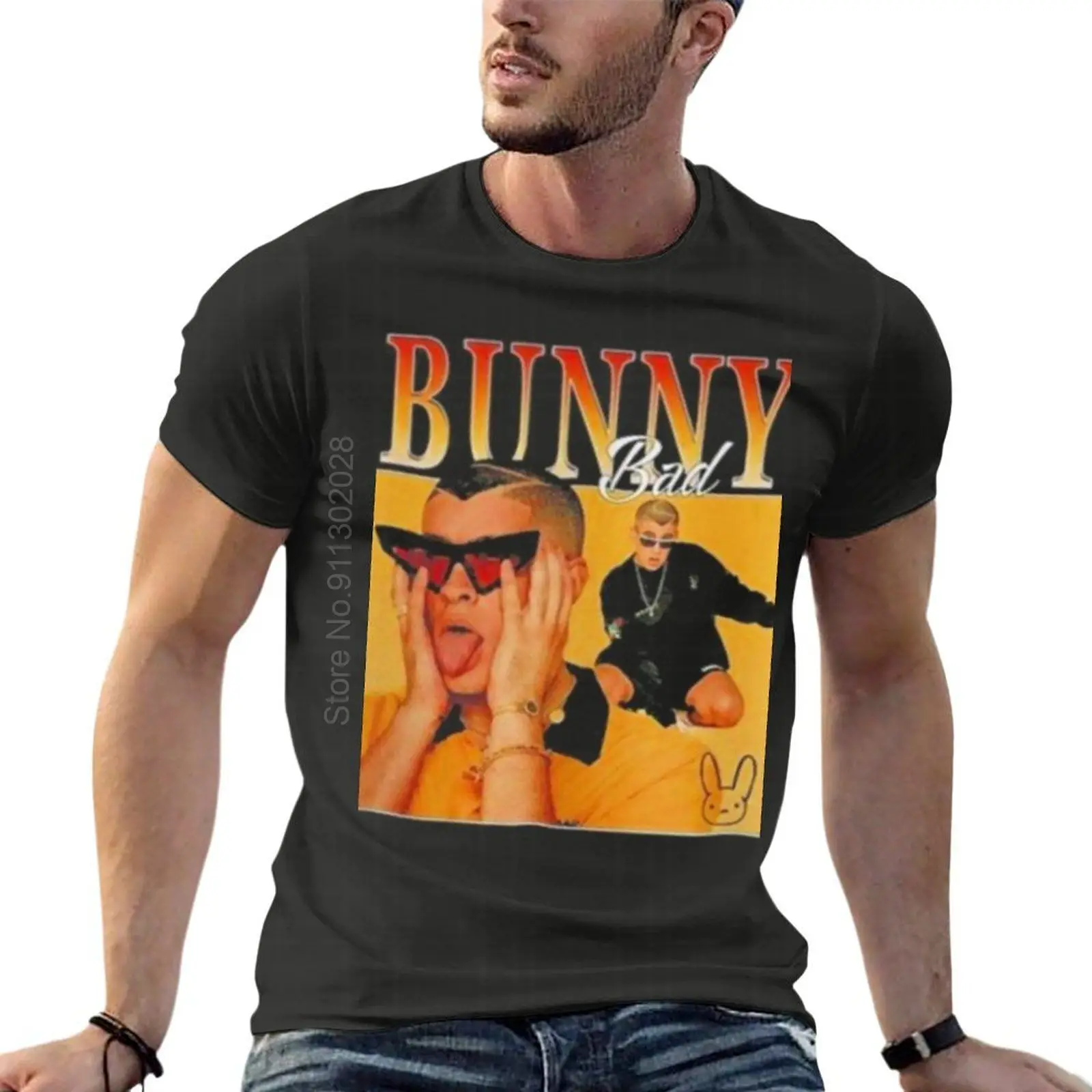 

Men's Short Sleeve T-shirt Un Verano Sin Ti Hiphop Rock Music Popular Tshirts Bad Bunny New Tee Shirt