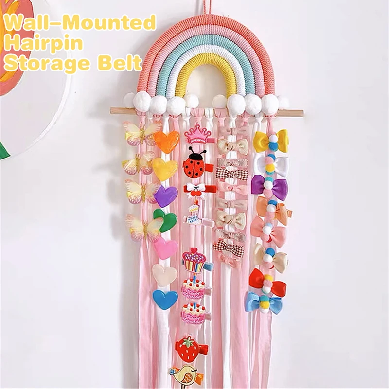 

Hanging Rainbow Hair Clip Organizer Wall Hanger Decor Hair Claw Clip Organizer For Girl Headband Holder Home Storage Supply