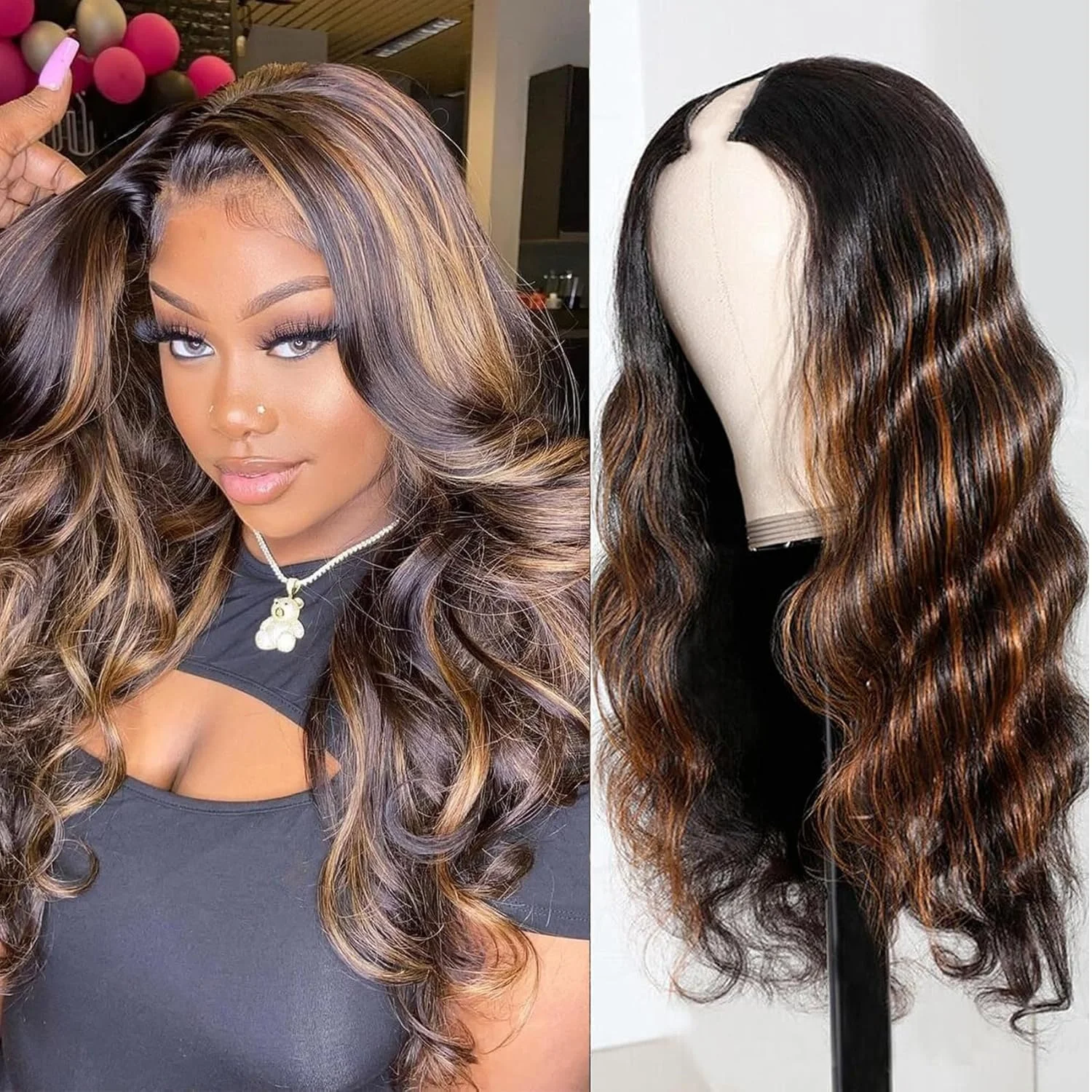 

Объемная волна 1B/30 Выделите V-образный парик 230 Плотность Свободная волна Парик из человеческих волос V-образный зажим в полупариках Без остатков Без пришивания