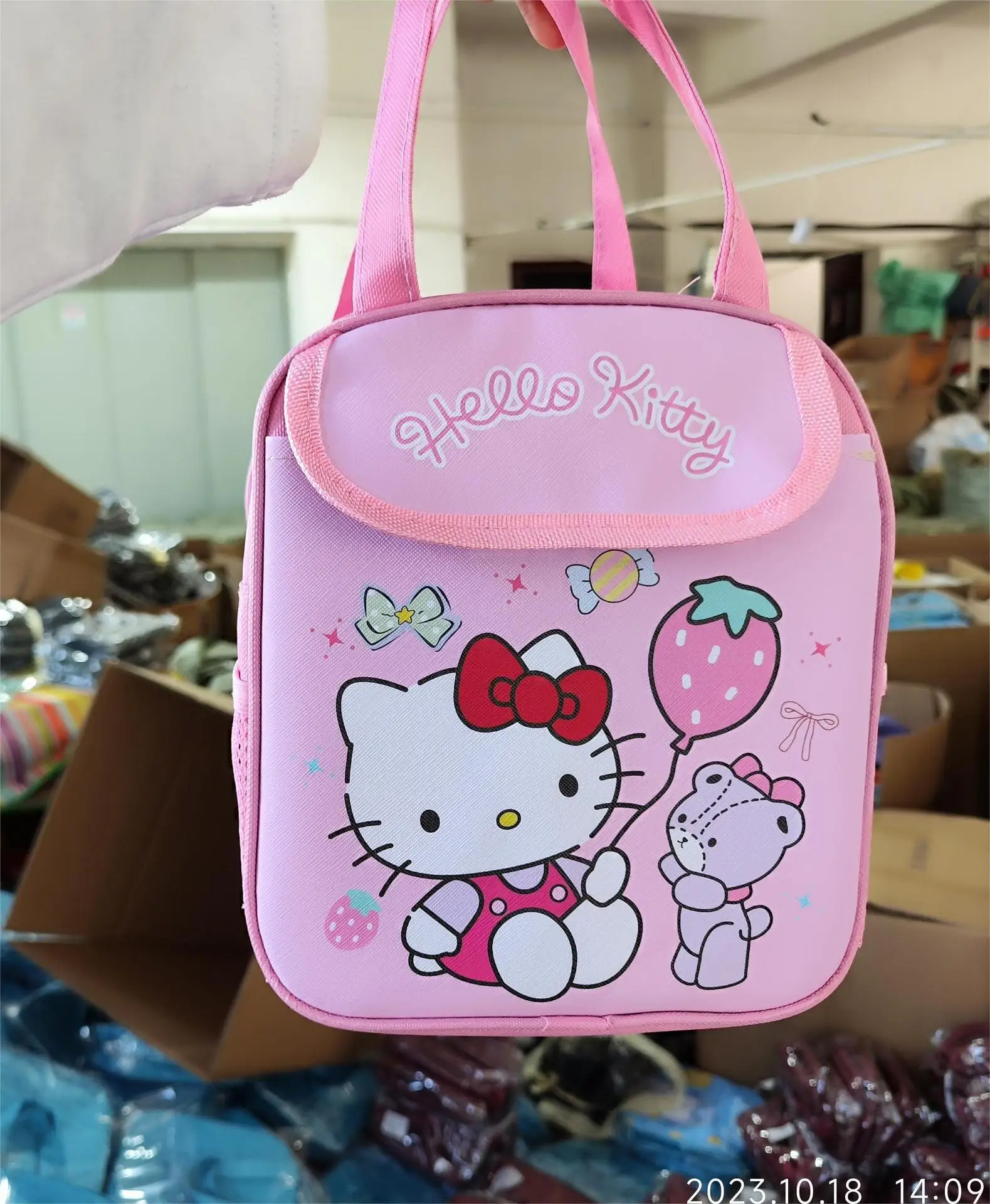 Sanrio Lunchbox Bag Handheld Insulated Lunch Bag Large Bento Hand Carry Children Cute Cartoon Canvas Bento Bag