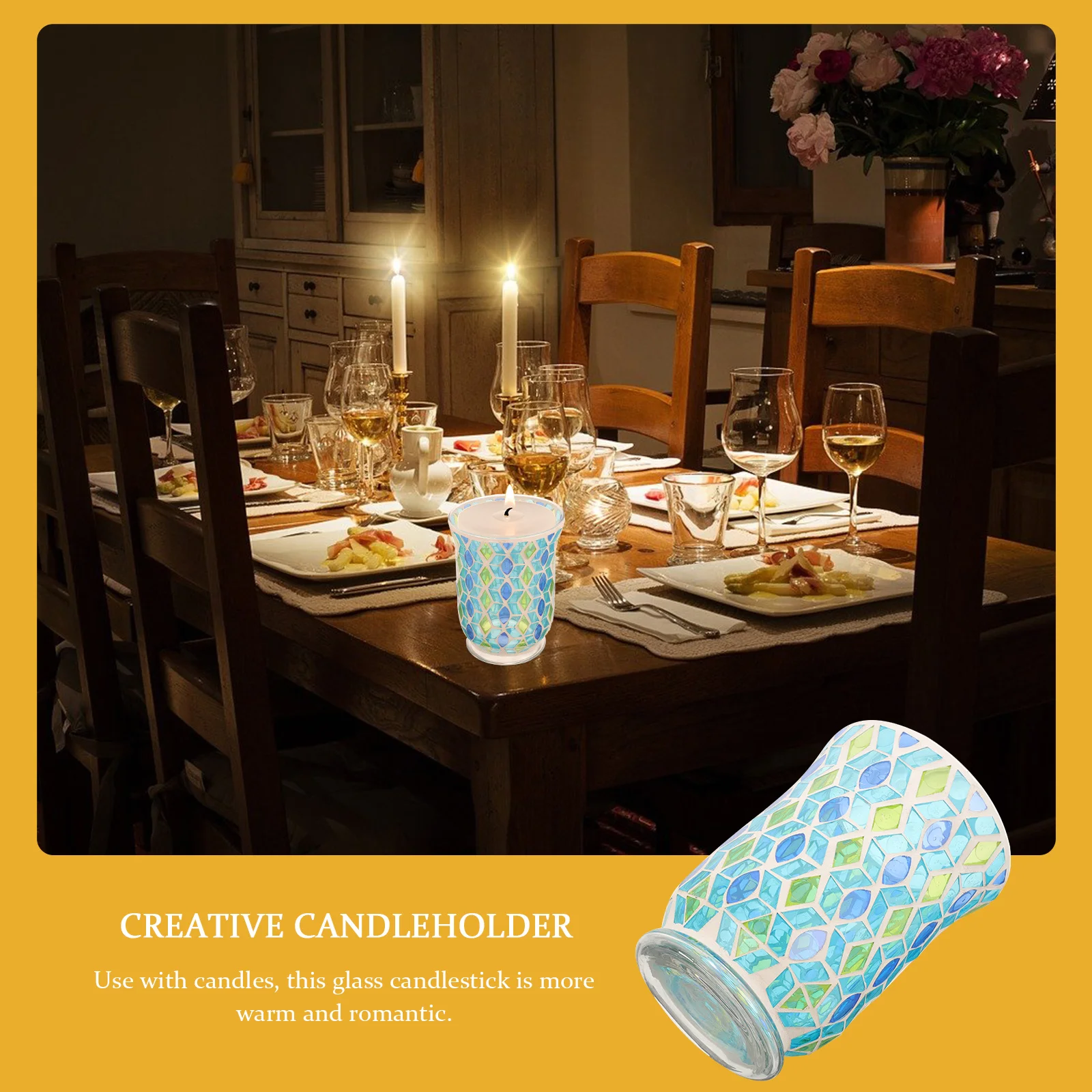 

Tealight Holder Windproof Glass Stand Small Tea Light Holder Solid Material Home Decoration Decor