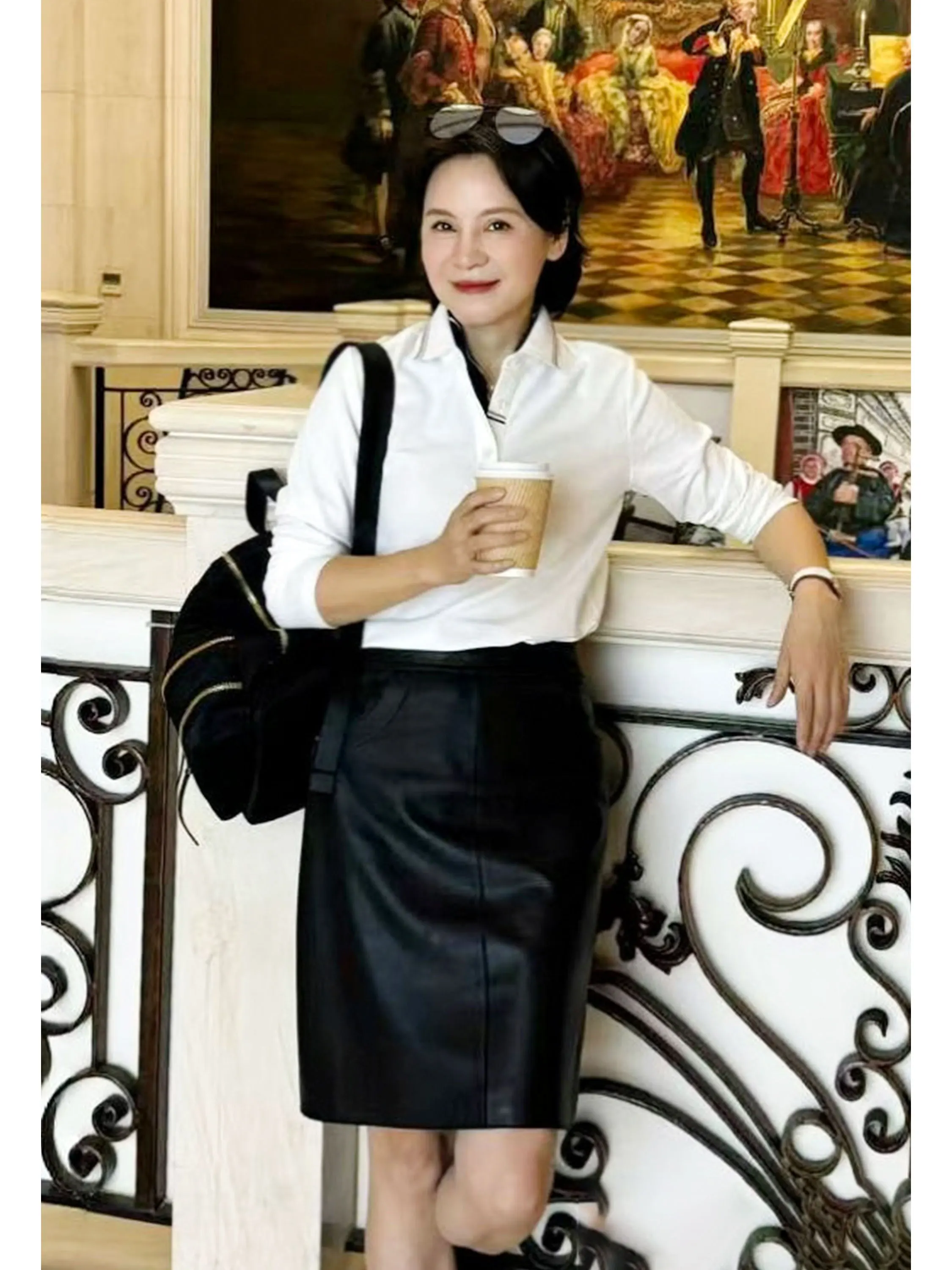 

Faionable Long Sve irt Versatile Cotton Polyester Blend Straight Cut Busin Casual Pure Color Autumn Winter Top